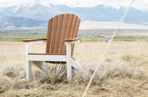 Adirondack Chair shown in Antique Mahogany on White