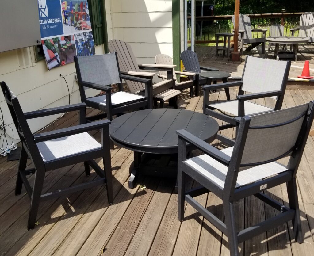 Mayhew Sling Dining Chairs with Conversation Table